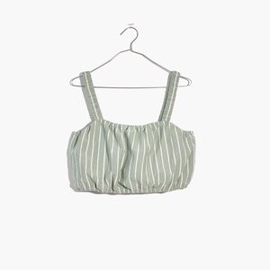 Madewell Stripped Green Crop Top